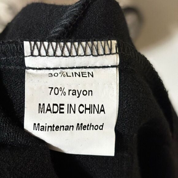 A ANRABESS Linen Blend Tie Back Jumpsuit Black XL - Picture 8 of 8